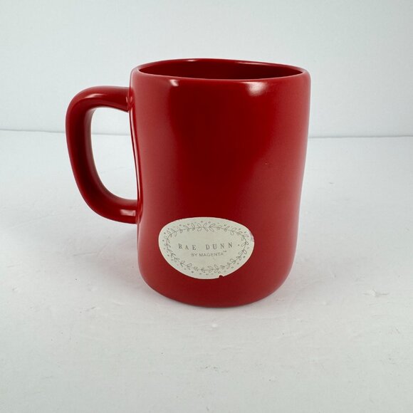 Rae Dunn JOY Matte Red Ceramic Christmas Mug Holiday Coffee Cup Farmhouse Decor - Picture 2 of 6